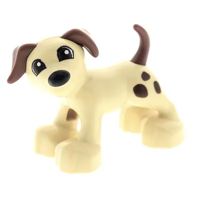 Produktbild von 1x Lego Duplo Tier Hund beige Punkte hell braun Zoo Bauernhof 4499467 1396pb01