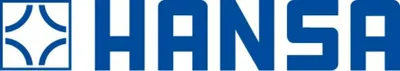 The image shows the brand logo and name "HANSA" in large blue letters against a white background. The logo itself is a square with a stylized star-like design inside, also in blue.