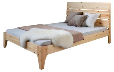 Produktbild von Doppelbett 140x200 mit Lattenrost aus massivem Kiefernholz