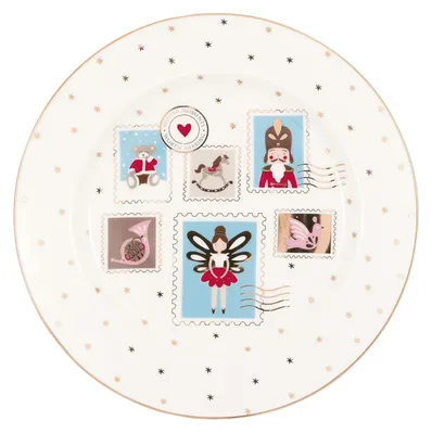 Produktbild von Greengate Xmas letter Frühstücksteller white 20,5cm