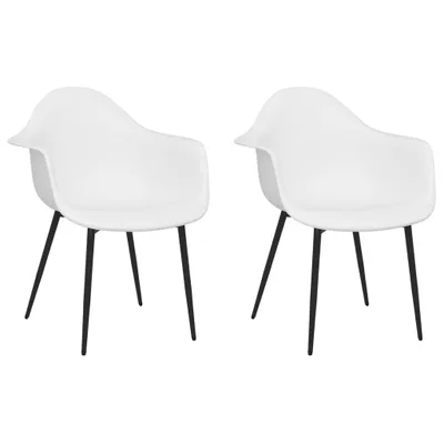 Imagen del producto de Sillas de comedor 2 unidades blancas PP