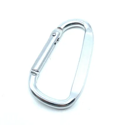 Obrázok produktu pre Hliníková karabína typu D 6 x 60 mm, strieborná - strieborná - balenie po 1 ks