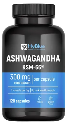 Immagine prodotto di HyBlue Ashwagandha KSM-66® 300mg Estratto Radice | 120 Capsule