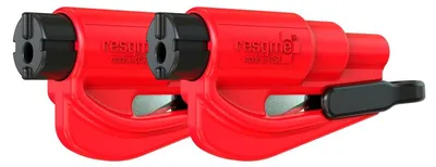 Produktbild von Resqme GBO-RQMTWIN-ROT Das Rettungswerkzeug als Schlüsselanhänger, Rot, 2er-Set