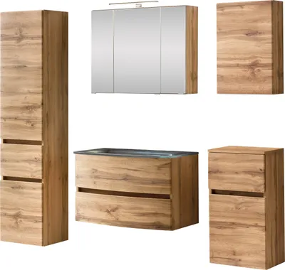 Produktbild von Waschtisch-Set Badezimmer Bad-Set "Kopenhagen XIV" Wotaneiche