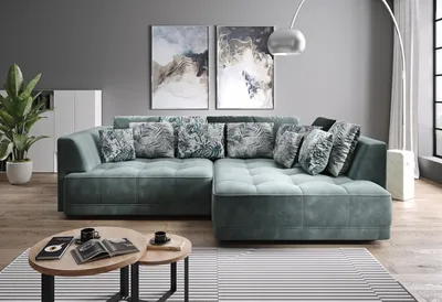 Produktbild von Ecksofa L Form Wohnlandschaft Couch Ecksofa Polster Grüne L-Form Modernes Sofa