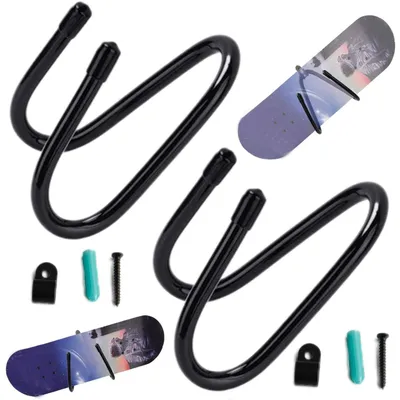 Obrázek produktu pro Držák na prkno pro longboard, černý, 17x7x6 cm, sada 2 kusů