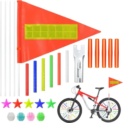 Obrázok produktu pre Bicyklová vlajka, nastaviteľná bezpečnostná vlajka pre detský bicykel, UV odolná vodotesná a odolná voči