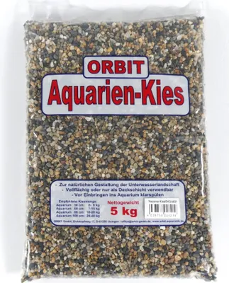 Produktbild von Orbit Aquarien Kies Nacomo schwarz-beige-braun 5 kg