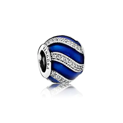 Image de Charm Pandora, ornement de Noël pour femme, couleur bleu, argent, référence 791991EN118
