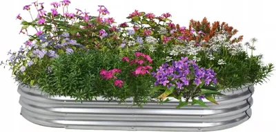 Produktbild von HOCHBEET 120x60x30cm Oval Verzinkt Pflanzenbeet Gartenbeet Pflanzkübel Blumenkasten Gemüsebeet Frühbeet Kräuterbeet Beeteinfassung Umrandung 8342