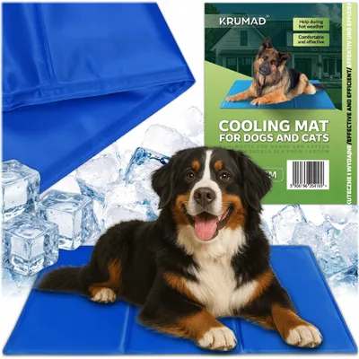 Produktbild von KRUMAD Kühlmatte Hund XXL 110x70cm, selbstkühlend, Gelmatte, faltbar, wasserdicht, ungiftig, ideal für große Hunde, Reisen, Sommer
