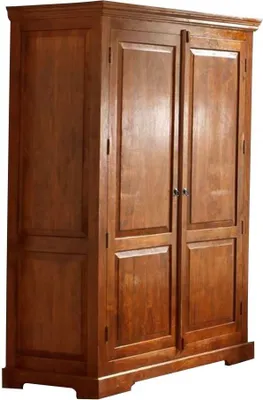 Image de MASSIVMOEBEL24 | Armoire penderie 140x65 Acacia laqué Miel OXFORD #0437