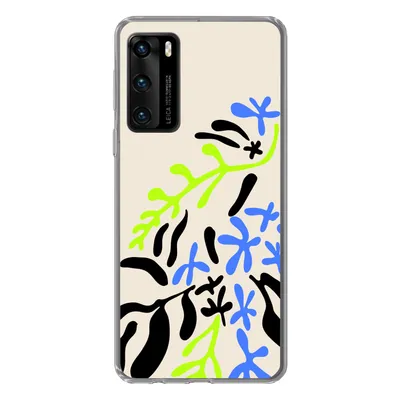 Produktbild von MuchoWow® Handyhülle Schutzhülle Hülle für Huawei P40 Blatt - Abstrakt - Muster Silikon Softcase Handy Hülle - Handytasche