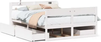 Produktbild von vidaXL Massivholzbett ohne Matratze Weiß 160x200 Kiefernholz