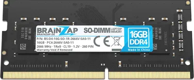Produktbild von BRAINZAP 16GB DDR4 2666MHz PC4-2666V-SA0-11 SO-DIMM CL19 1Rx8 1.2V Unbuffered Non-ECC RAM Arbeitsspeicher für Notebook Laptop Speichermodul Memory
