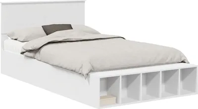 Obrázok produktu pre Rám postele s poličkou Biela 135 x 190 cm Kompozitné drevo