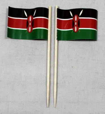 Produktbild von Party-Picker Flagge Kenia Papierfähnchen in Spitzenqualität 25 Stück Beutel
