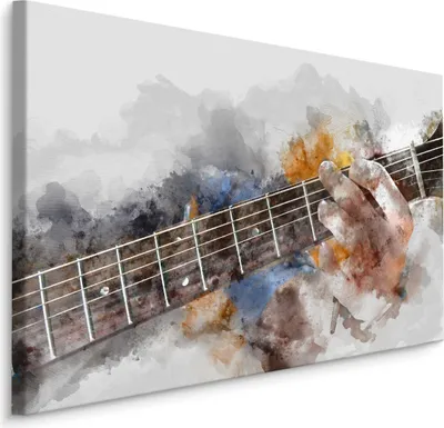 Produktbild von Fabelhaftes Canvas LEINWAND BILDER 100x70 cm XXL Kunstdruck Musik Abstrakt Gitarre