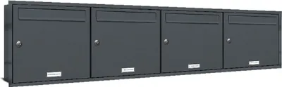 Produktbild von 4er Briefkasten Anlage Unterputz Montage RAL 7016 Anthrazit