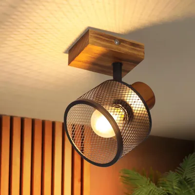 Image de ZMH Spot de plafond à 1 ampoule E14, spots de plafond, lampe de plafond noire, lampe de cuisine, spot en métal, luminaire de plafond, spots pour la cuisine, la chambre et le salon