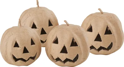 Produktbild von VBS Halloween Kürbis Set 4 Stück 6 cm Deko Herbst Tischdeko Basteln Kürbisse