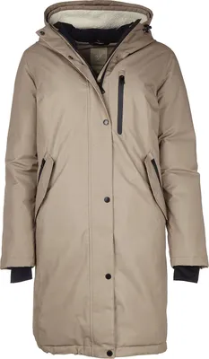 Produktbild von Blue Flame Damen Funktionsmantel mit Pongee-Futter - Wasserdichte Funktionsjacke mit Kapuze in Beige Größe 38