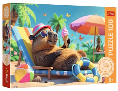 Obrázok produktu pre 100 dielikov puzzle – Kapybarský štýl Relax – Trefl 16537