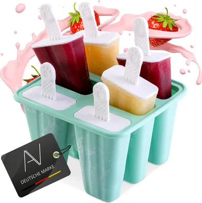 Obrázok produktu pre AVANA silikónové formy na nanuky 6 kusov foriem na nanuky Opakovane použiteľné vodné nanuky pre deti a dospelých Bez BPA - tyrkysová