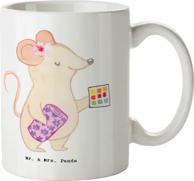Produktbild von Mr. & Mrs. Panda Tasse Raumausstatterin Herz - Weiß - Geschenk, Kaffeebecher, Becher, schöne, Kaffeetasse, Dekotasse