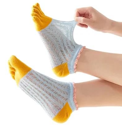 Productafbeelding van Antcher Damen sokken voor de tenen, katoen, vijf vingers, sport, hardloopsokken, lage snit, enkelhoog