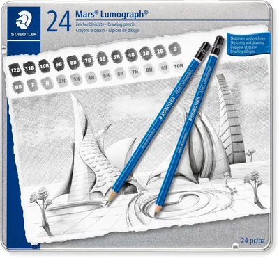Imagen del producto de 1 lápiz Mars Lumograph 100 G24, marca Mars Lumo. Caja de 24 unidades. 100% certificado PEFC