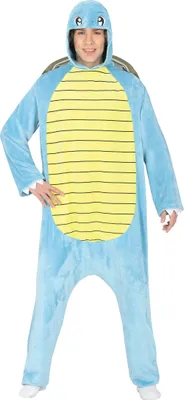 Produktbild von Schildkröte Kostüm Herren Tier Jumpsuit Kapuzenanzug Ninja Spiel Karneval Kapuze Steiner Gelbes Bauchpanzer Ebenes, Größe: 54 - 56 (XL) Farbe: Blau