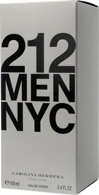 A product box for Carolina Herrera 212 Men NYC Eau de Toilette.