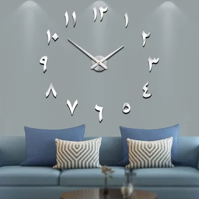 Productafbeelding van Stille, zelfmontabele wandklok zonder wijzerplaat - Decoratieve klok voor thuis en op kantoor