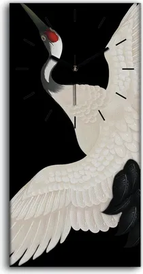 Produktbild von Wanduhr Bürouhr Leinwand Bild 30x60 Gemälde Abstrakte Tier Vogel Kunst - schwarze Hände