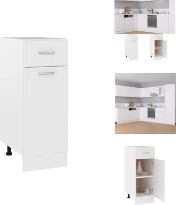 Produktbild von vidaXL Schubunterschrank Weiß 30x46x81,5 cm Holzwerkstoff -  Küchenschränke