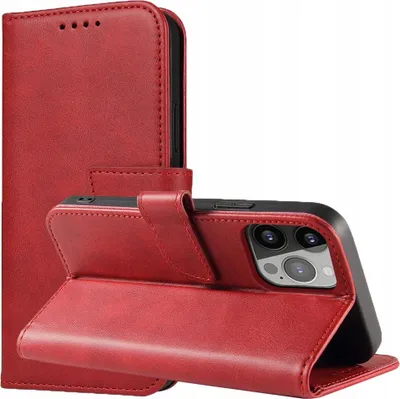 Immagine prodotto di Custodia a portafoglio con patta di base per Iphone 15 Pro Max con magnete - Rosso