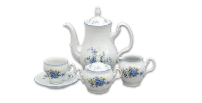 Produktbild von Kaffeeservice aus Porzellan, Bernadotte, Karlsbader Porzellan, Thun, 15 Stück