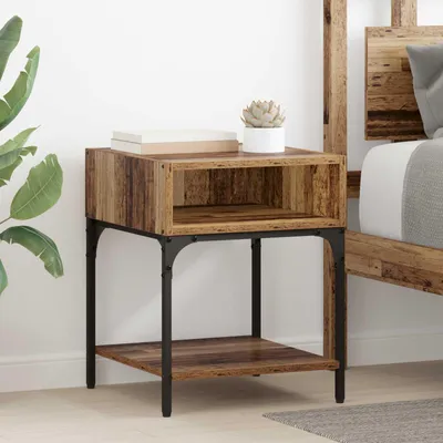 Productafbeelding van vidaXL Nachtkastje, 2 stuks, gerecycled hout, 40 x 40 x 50 cm, houtvezel