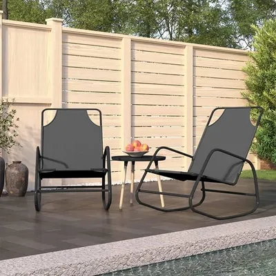 Image de Transat de jardin pour 2 personnes, fauteuil à bascule d'extérieur, transat de jardin, chaise longue, transat de relaxation, mobilier de jardin, transat résistant aux intempéries, chaise longue, transat, vert, acier et textiline