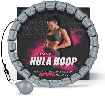 Produktbild von Hula Hoop Reifen für Erwachsene, zum Abnehmen und Massieren, inkl. Gewichtskugel, nie herunterfallend