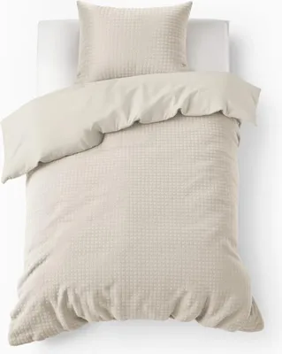 Imagen del producto de Sleeptime Check, edredón de felpa color beige, 140 x 200/220 cm