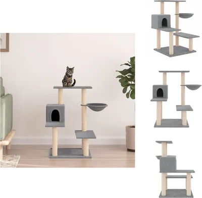 Obrázok produktu pre vidaXL Škrabací strom so sisalovými škrabadlami Svetlo šedý 82,5 cm - Škrabacie stromy