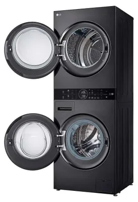 Produktbild von LG WT1210BBF, Frontlader, Freistehend, Schwarz, Links, Schwarz, Touchsteuerung