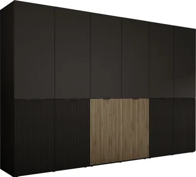 Produktbild von Kleiderschrank, Graphitschwarz / Wotan-Eiche, 3 x 100 x 200 x 51 cm