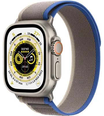 Produktbild von Apple Watch Ultra 4G 49mm Titan/Trail blau/grau M/L
