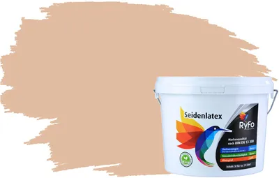 Produktbild von RyFo Colors Seidenlatex Trend Orangetöne Sand 3l - bunte Innenfarbe, weitere Orange Farbtöne und Größen erhältlich