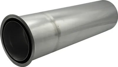 Produktbild von H&M Doppelwandfutter Edelstahl, 150mm Durchmesser, 490mm lang, ca. 100mm Einstecktiefe, kürzbar, für Ofenrohr und gemauerte Schornsteine, mit Mörtel, 0,6mm