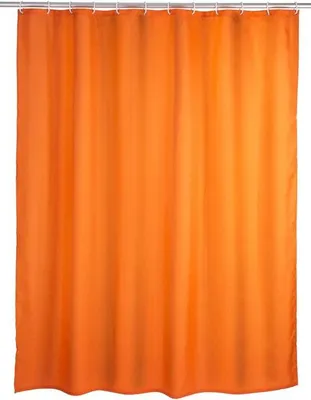 Produktbild von Famanu Duschvorhang einfarbig orange 180 x 200 cm – waschbar + 12 Ringen